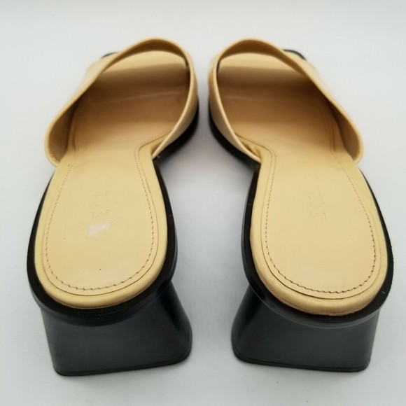 Mango Womens Cream Leather Open Toe Block Heel Slides Sandals 37 US 7 - Picture 5 of 13